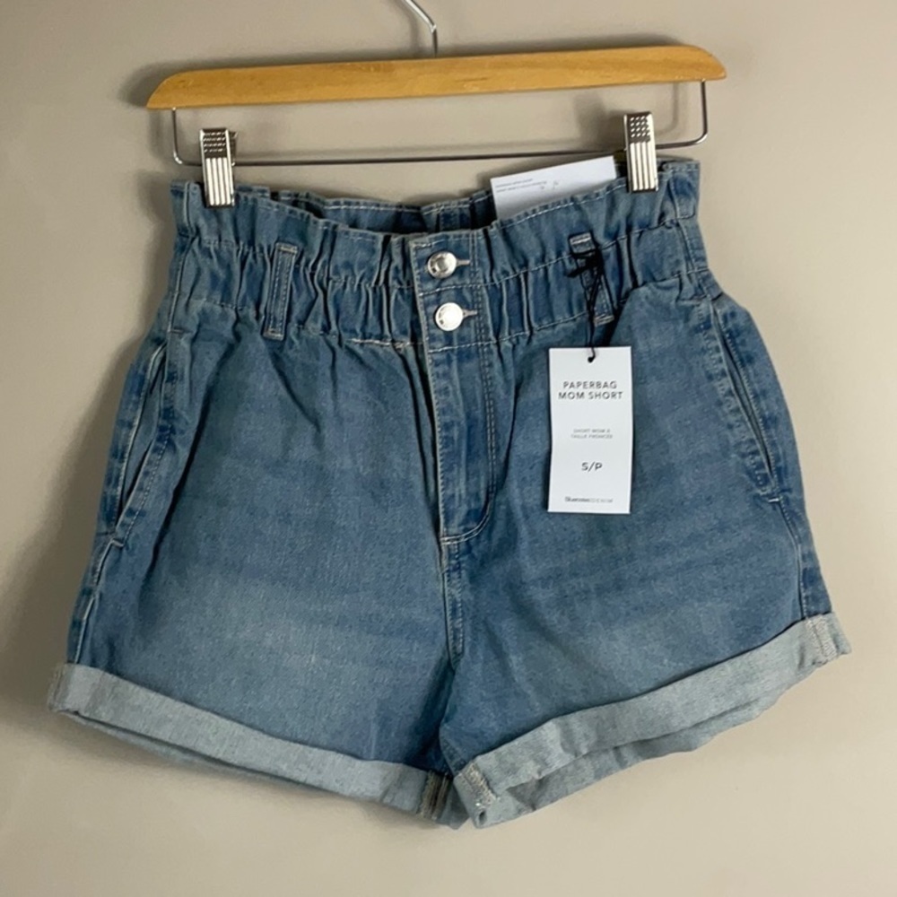 Blue Notes Paperbag Mom Short Blue